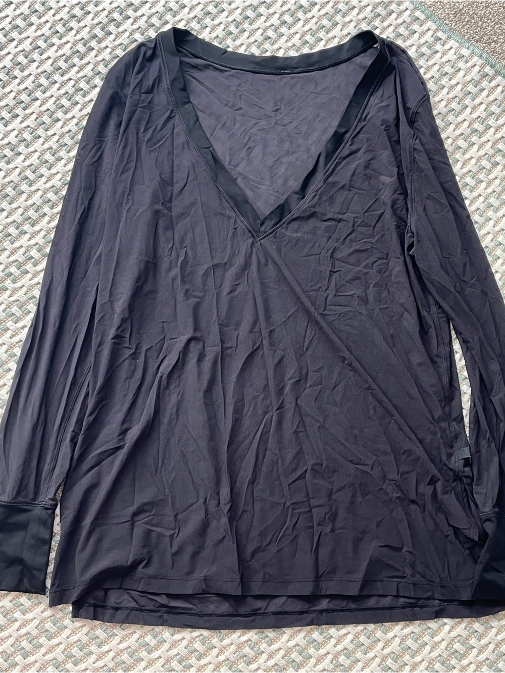 lululemon athletica Black Long Sleeve V-Neck Top